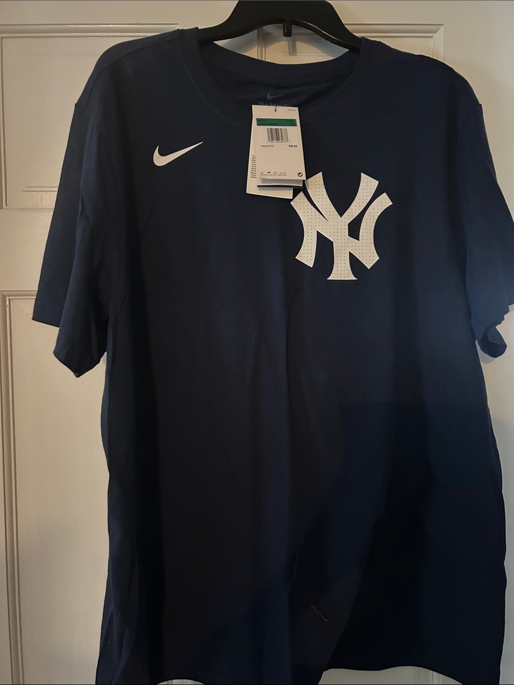 Nike Navy Blue New York Yankees Short Sleeve Tee with White Logo